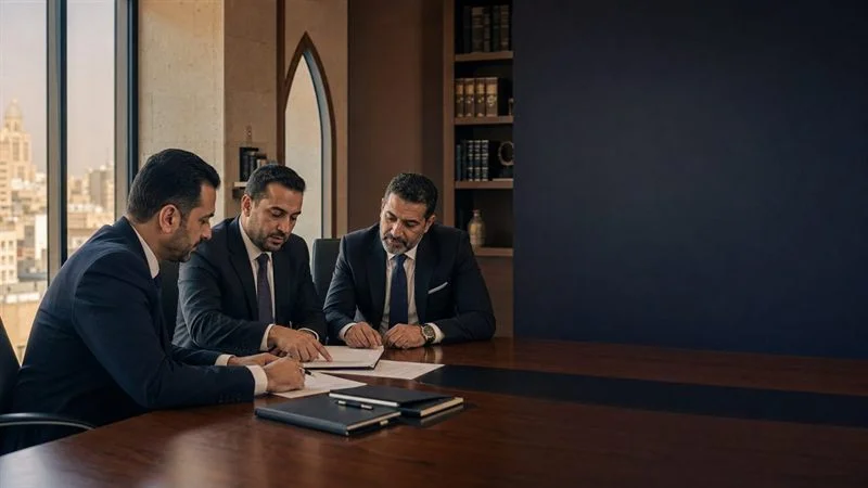 مستشارون قانونيون في اجتماع عمل